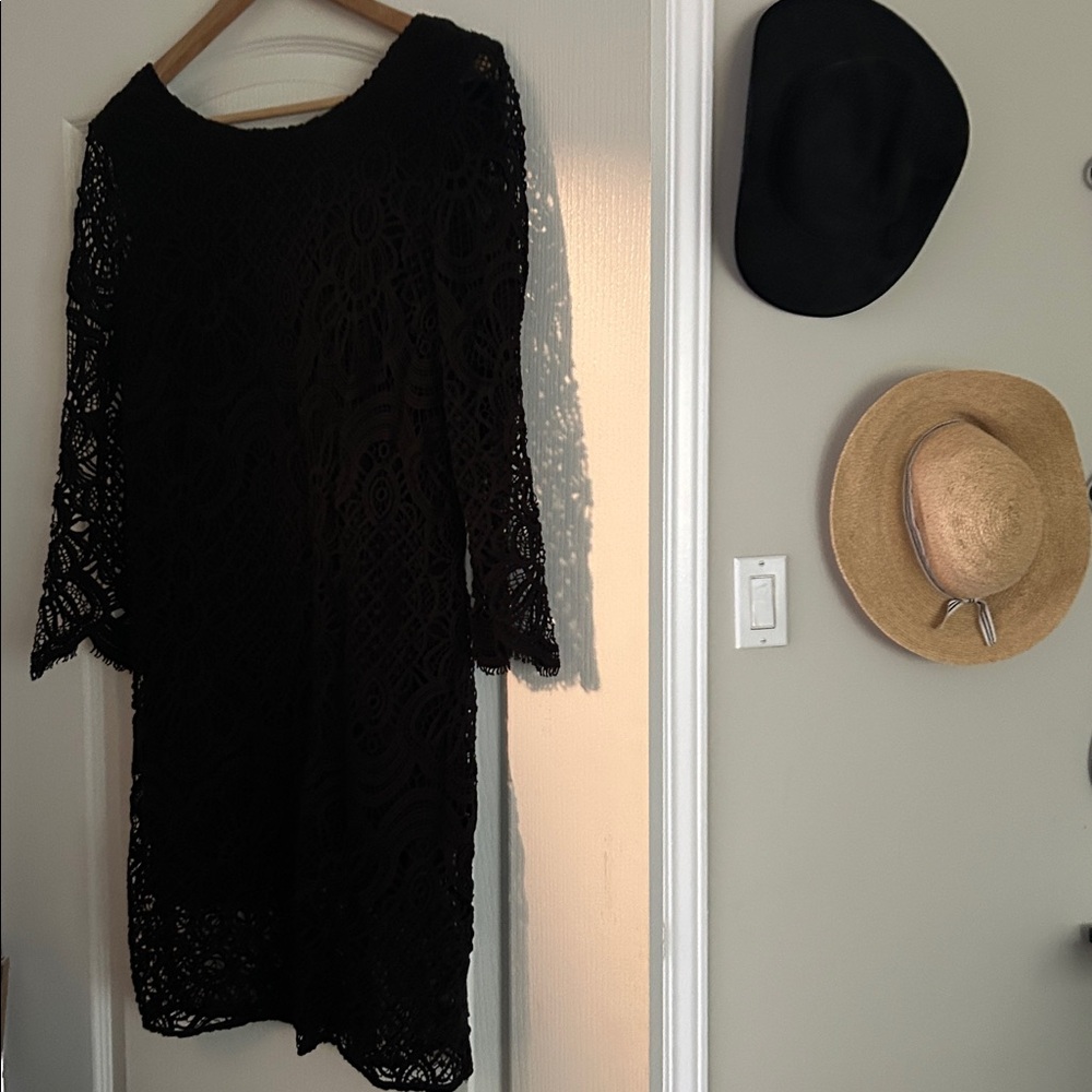 Sezane Black Lace Dress